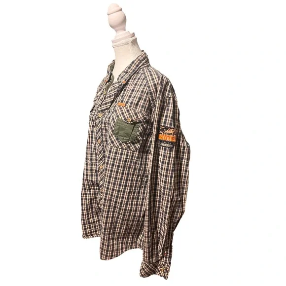 Live Full Live Well / AKOO Patched Soft Flannel Shirt‎ (XL) - Picture 3 of 7